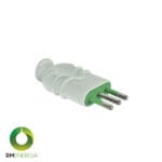 Enchufe Macho 2P+T 10A 250VAC Blanco — RM Energía Inteligente