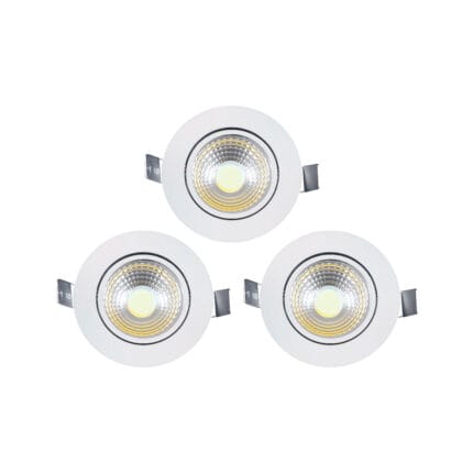 Pack 3 Focos Dicroicos LED 5W Blancos 3000K — RM Energía Inteligente