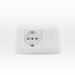 Toma Corriente Schuko 10/16A 250V Blanco Armado — RM Energía Inteligente