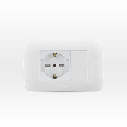 Toma Corriente Schuko 10/16A 250V Blanco Armado — RM Energía Inteligente
