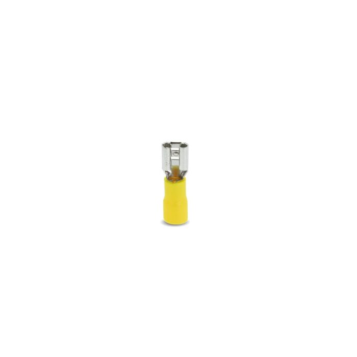 Terminal Hembra Media Aisado. Amarillo 10-12AWG Bolsa 50 Unidades
