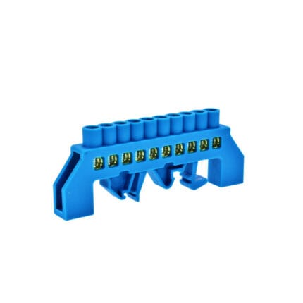 Barra Bronce Aislada Riel Din Azul 10 Polos — RM Energía Inteligente