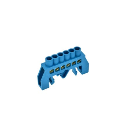 Barra Bronce Aislada Riel Din Azul 6 Polos — RM Energía Inteligente