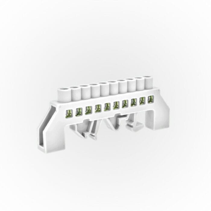 Barra Bronce Aislada Riel Din Blanca 10 Polos