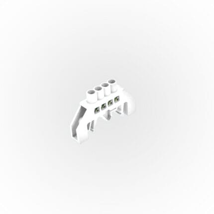 Barra Bronce Aislada Riel Din Blanca 4 Polos — RM Energía Inteligente