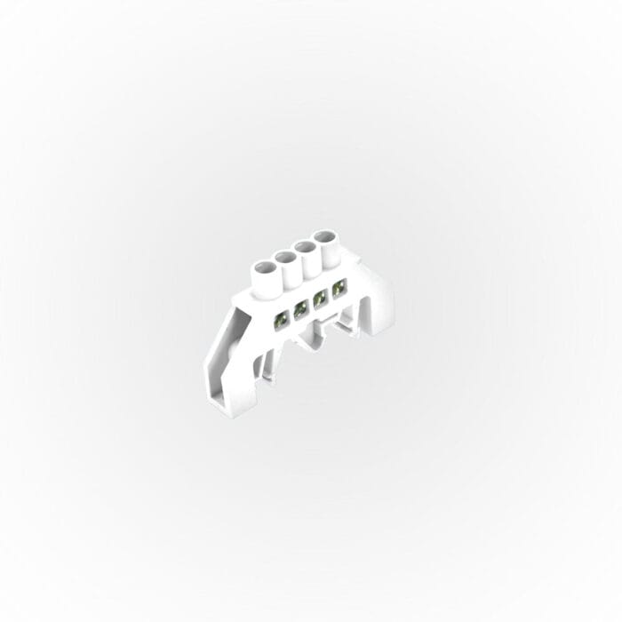 Barra Bronce Aislada Riel Din Blanca 4 Polos
