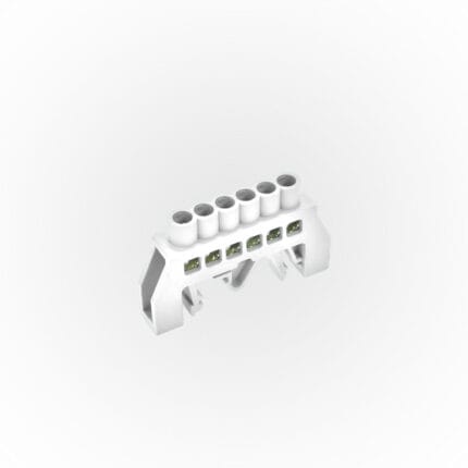 Barra Bronce Aislada Riel Din Blanca 6 Polos — RM Energía Inteligente