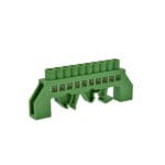 Barra Bronce Aislada Riel Din Verde 10 Polos — RM Energía Inteligente