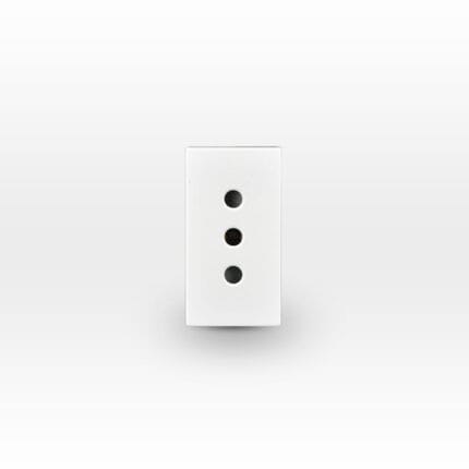 Módulo Toma Corriente 2P+T 10A 250V Blanco — RM Energía Inteligente