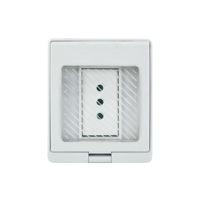 Contenedor IP55 con Tomacorriente Simple 10A 250V Blanco