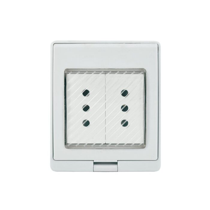 Contenedor IP55 con Tomacorriente Doble 10A 250V Blanco