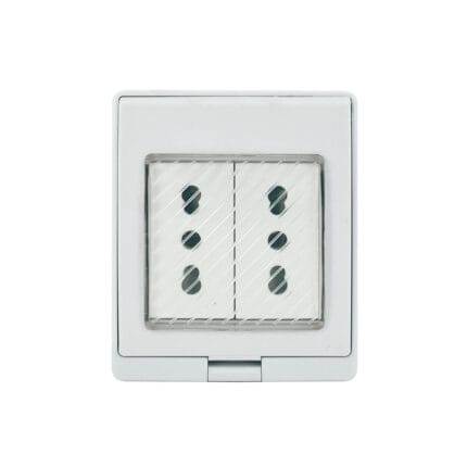 Contenedor IP55 con Tomacorriente Doble 10/16A 250V Blanco — RM Energía Inteligente