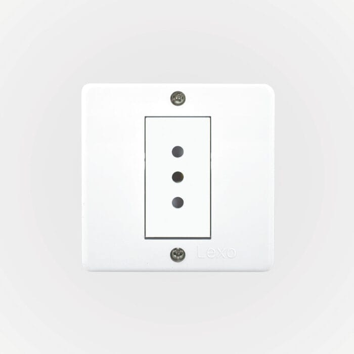 Casquete IP20 con Tomacorriente Simple 10A 250V Blanco