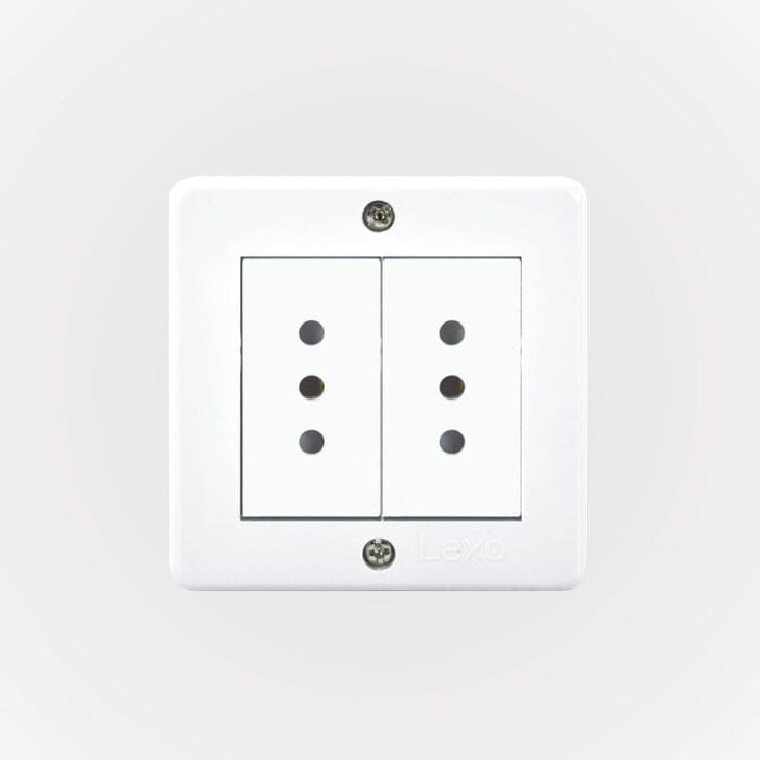 Casquete IP20 con Tomacorriente Doble 10A 250V Blanco