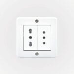 Casquete IP20 con Tomacorriente Doble 10A Mas 10/16A 250V Blanco — RM Energía Inteligente