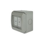 Casquete Hidrobox Toma Corriente Doble 10A — RM Energía Inteligente