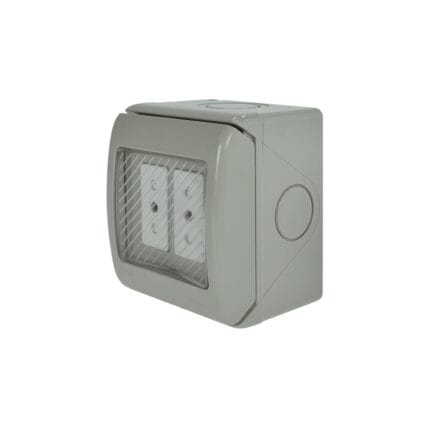 Casquete Hidrobox Toma Corriente Doble 10A — RM Energía Inteligente