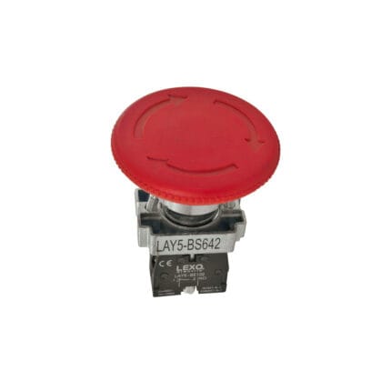 Pulsador Metalico Hongo Rojo 1NC — RM Energía Inteligente