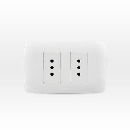 Toma Corriente Doble 10A 250V Blanco Armado — RM Energía Inteligente