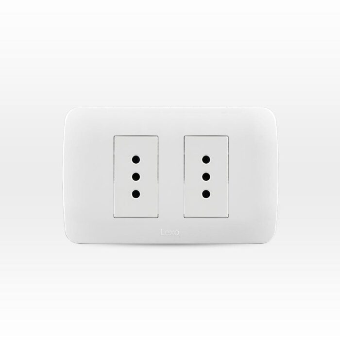 Toma Corriente Doble 10A 250V Blanco Armado