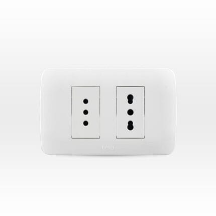 Toma Corriente Doble 10/16A Más 10/16A 250V Blanco — RM Energía Inteligente