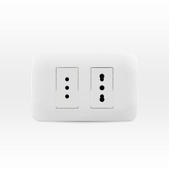 Toma Corriente Doble 10/16A Más 10/16A 250V Blanco