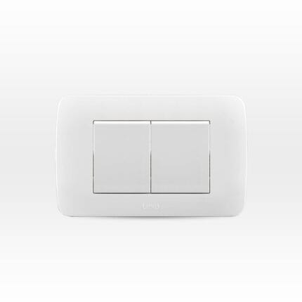 Interruptor Doble 9/15 Teclon 35,6 Mm 10A 250V Blanco Armado — RM Energía Inteligente