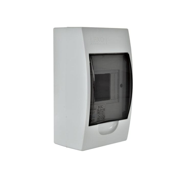 Tablero Sobrepuesto 4 Polos Tapa Color Humo Libre de Halógeno IP41