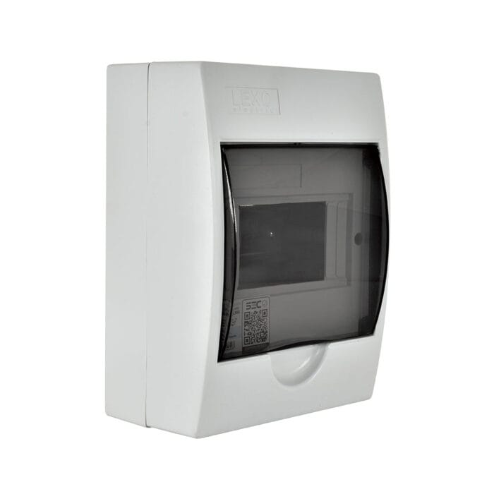 Tablero Sobrepuesto 6 Polos Tapa Color Humo Libre de Halógeno IP41