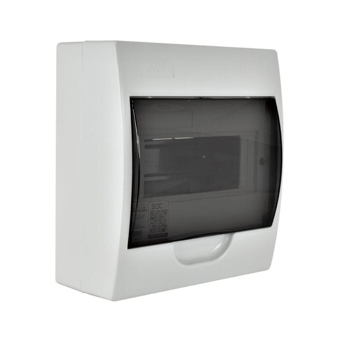 Tablero Sobrepuesto 8 Polos Tapa Color Humo Libre de Halógeno IP41