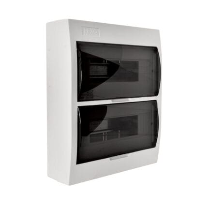Tablero Sobrepuesto 24 Polos Tapa Color Humo Libre de Halógeno IP41 — RM Energía Inteligente