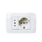 Toma Corriente Schuko 10/16 Más Toma Corriente 10A 250V Blanco Armado — RM Energía Inteligente