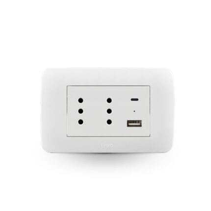 Toma Corriente Duplex 10A + 2 Usb Blanco Armada — RM Energía Inteligente