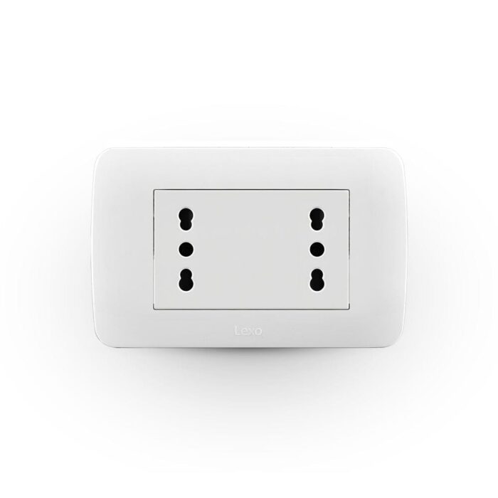Toma Corriente Dúplex 10/16A 250V Blanco Armado
