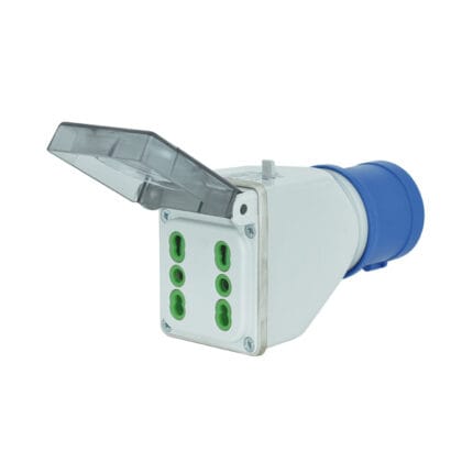 Adaptador Industrial IP44 2X 2P+T 16A 250V — RM Energía Inteligente