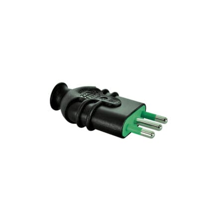 Enchufe Macho 2P+T 16A 250VAC Negro — RM Energía Inteligente