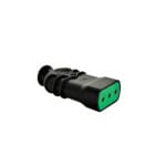 Enchufe Hembra 2P+T 10A 250VAC Negro — RM Energía Inteligente
