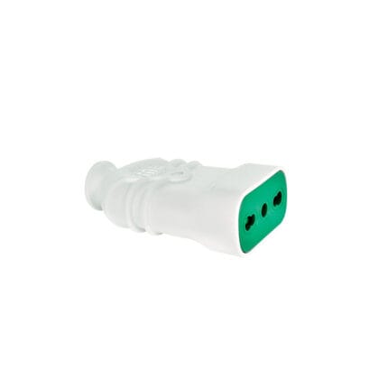 Enchufe Hembra 2P+T 16A 250VAC Blanco — RM Energía Inteligente