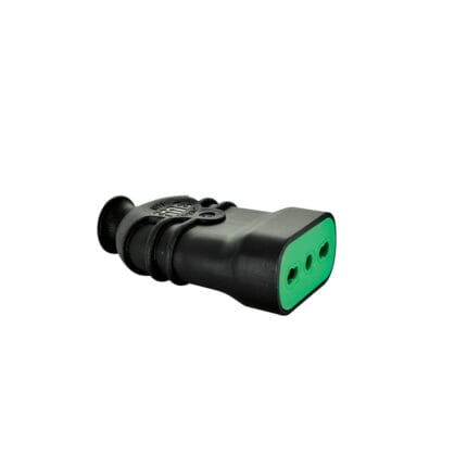 Enchufe Hembra 2P+T 16A 250VAC Negro — RM Energía Inteligente