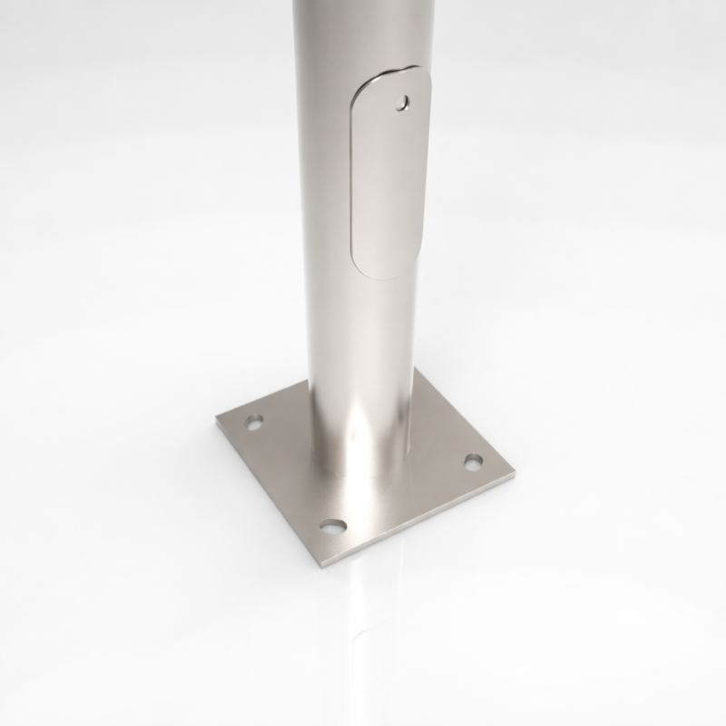 En RM Energía somos especialistas en Iluminación LED, Energía Solar y Materiales Eléctricos en Chile... | Comprar en RM Energía Poste Tubular Cónico Galvanizado 6 Metros con Placa Base y Pernos — RM Energía Inteligente