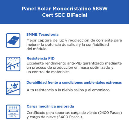 Panel Solar Monocritalino 590W Bifacial OSDA Megabright