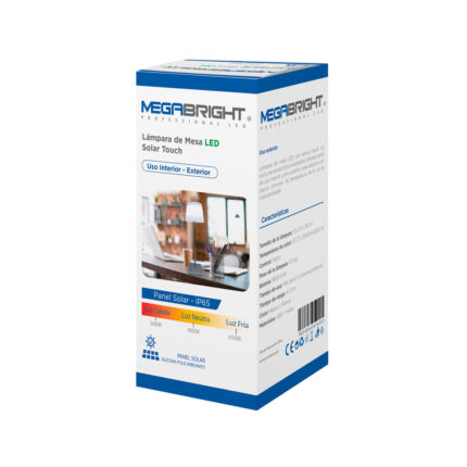 Lampara de mesa LED Solar touch negra Megabright