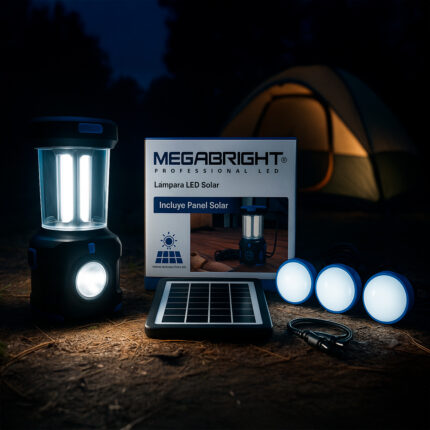 Lampara LED Solar Torch Camping Multiuso bluetooth Megabright