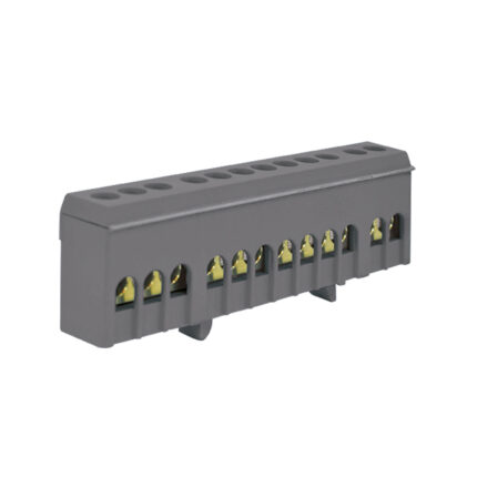 Barra Aislada 70A Riel DIN Gris 12 Polos LEXO — RM Energía Inteligente
