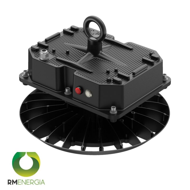 Campana LED UFO IV con kit de emergencia, vista superior — RM Energía Inteligente