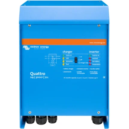 Inversor cargador Victron Quattro 24/3000/70-50 de 230 V con dos entradas de alterna