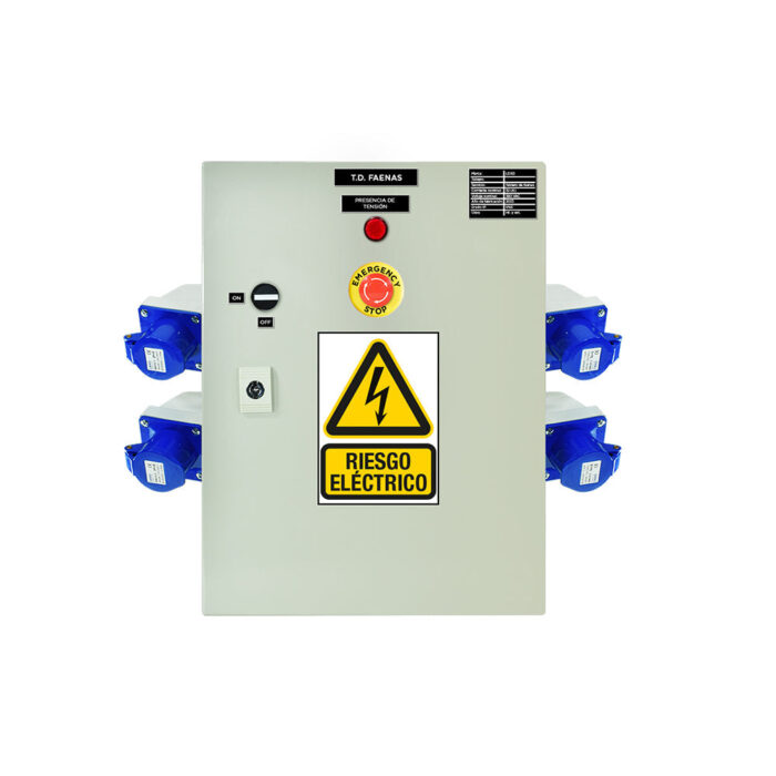Tablero de Faena Metálico Size S 220V con Parada de Emergencia