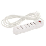 Alargador 6 Tomas con Interruptor 2P+T 10A 3 Metros Blanco — RM Energía Inteligente