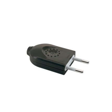 Enchufe Macho Volante 10A 2P Negro — RM Energía Inteligente