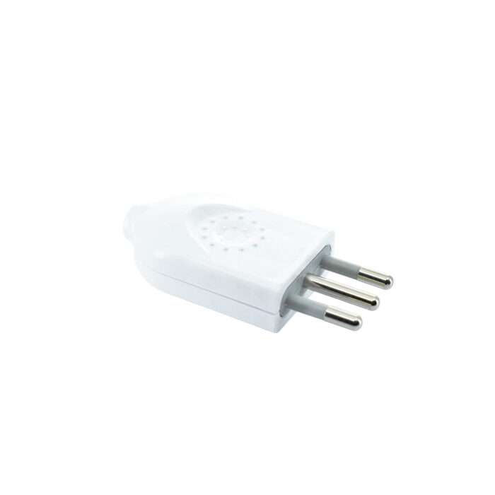 Enchufe Macho Volante 2P+T 10A 250V Blanco